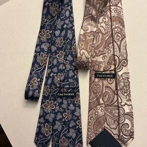 Paul Fredrick Blue Floral and Brown Paisley Ties